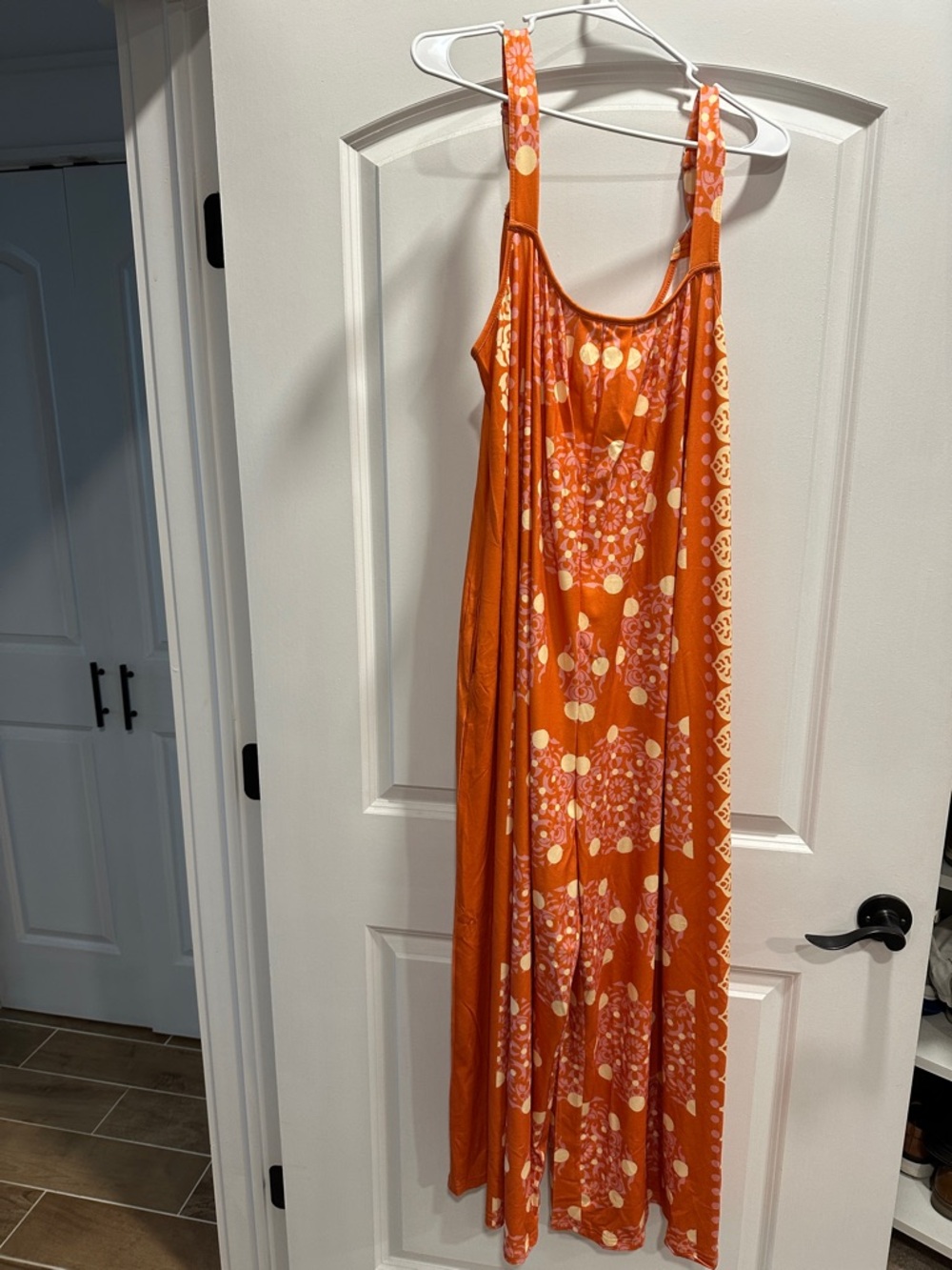 BloomChic Orange and Cream Floral jumpsuit
